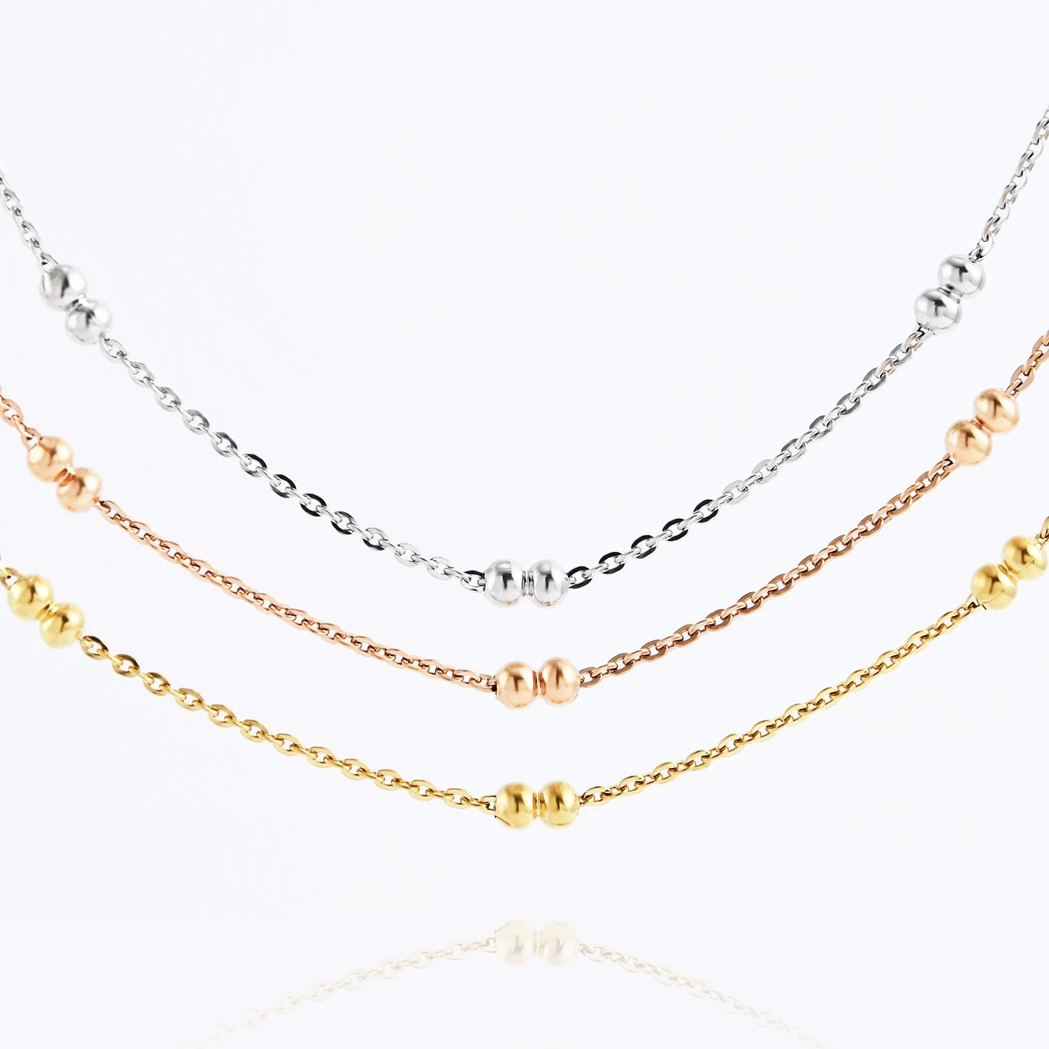 Imitation Gold Plated Rose Gold Stainless Steel Necklace Anklet Bracelet Making Chain Jewelry for Fashion Accessories