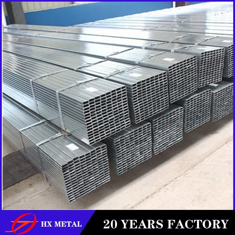 Hot Dipped Galvanized Rectangular Section Cold Rolled Material Mild Steel Pipe for Construction