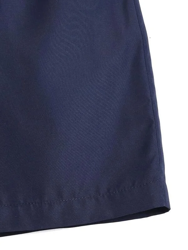 Azul Marinho cor sólida impressão de moda praia Boxer Shorts calções de banho nadar curtos os troncos de natação para Férias