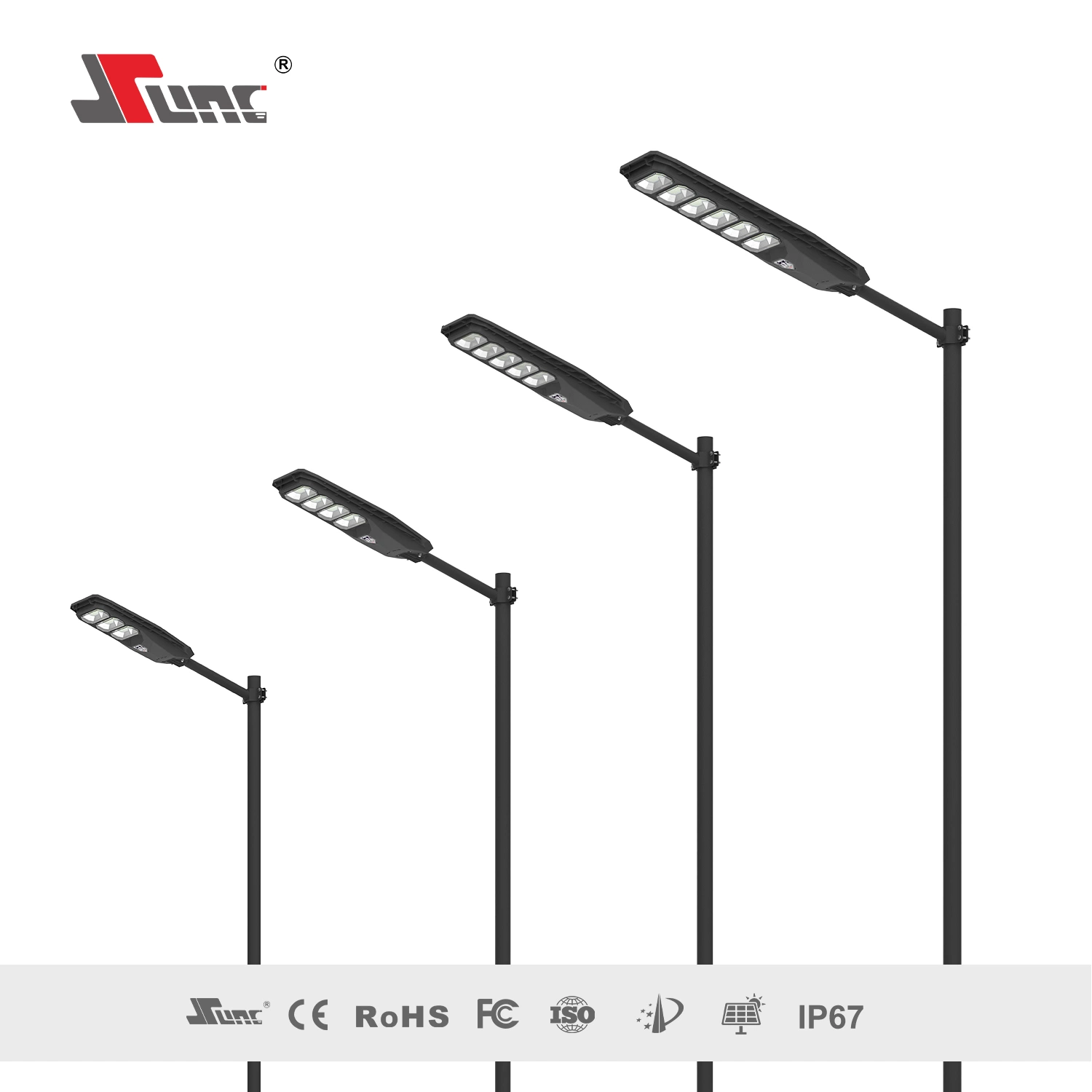 12hrs Lighting Time Motion Sensor All in One Solar Street Light Integrated 300W to 600W LED Power