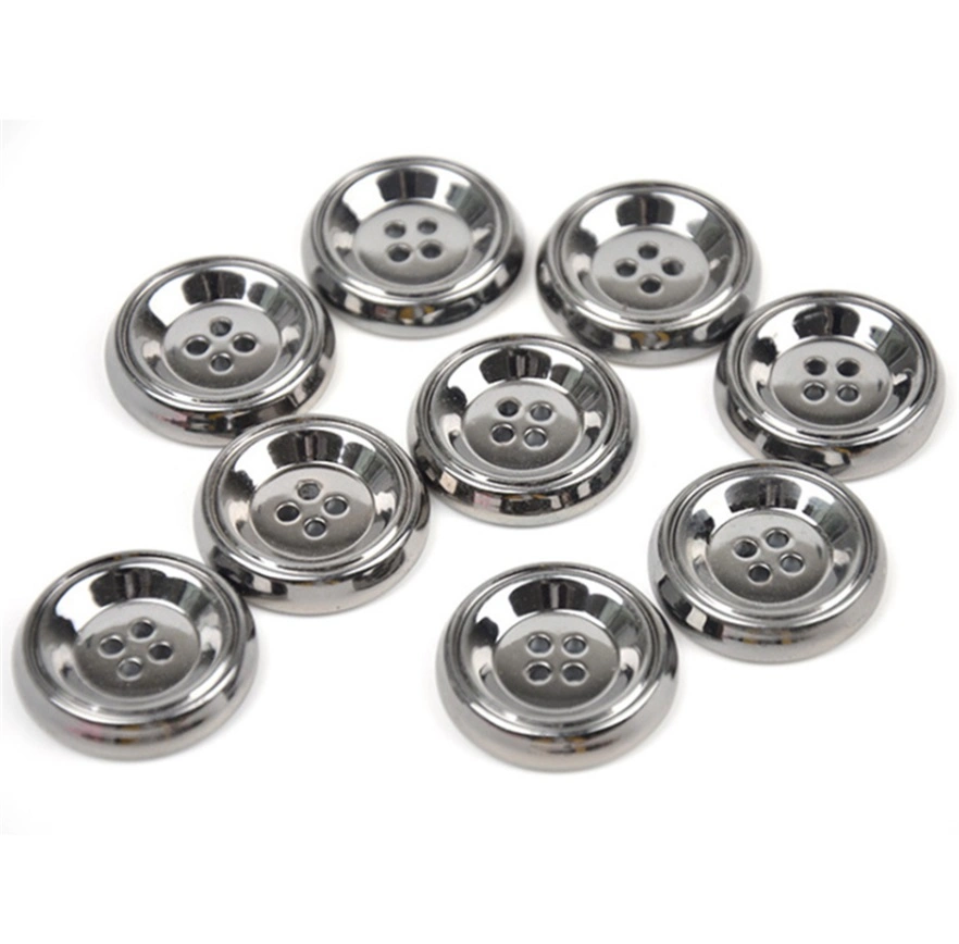 Custom Four-Eye ABS Plastic Electroplating Buttons Silver Golden Color Bt0722