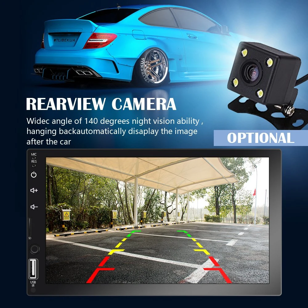 7 Inch Universal 2 DIN Wince Car Video 7 Color Light HD Screen Stereo Car Stereo MP5 Multimedia Player Audio Video