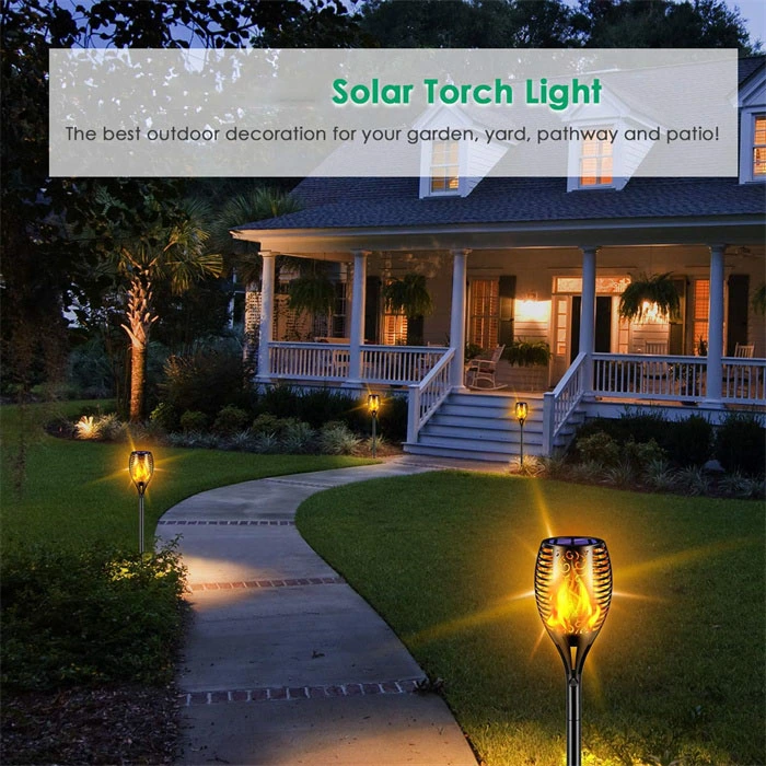 Smart Piscina Jardim Lanterna Solar com dança a cintilação de chamas
