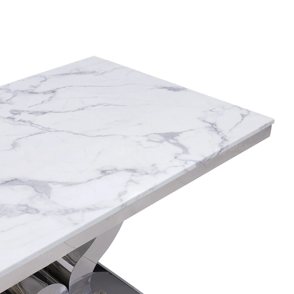 Foshan Home Furniture Stainless Steel Marble Dining Table