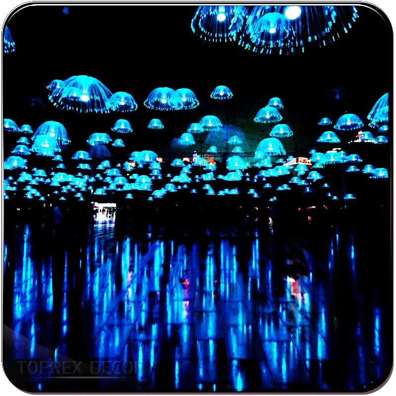 IP67 Waterproof Outdoor Decor Fiber Optical LED Jellyfish Lights