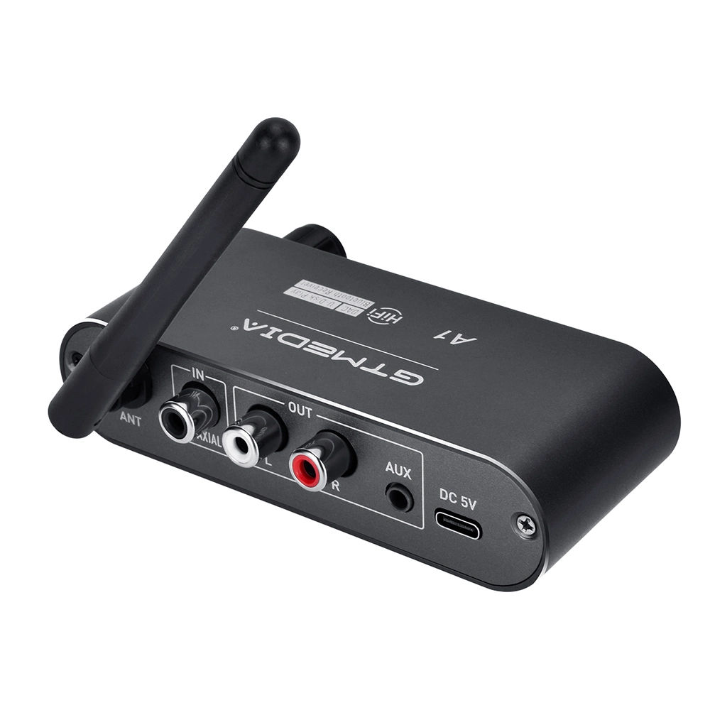 Gtmedia UM1 Bluetooth portátil v5.2 Receptor de Áudio Wireless Aptx Baixa latência receptor de áudio 384 kHz/32 bits com DAC