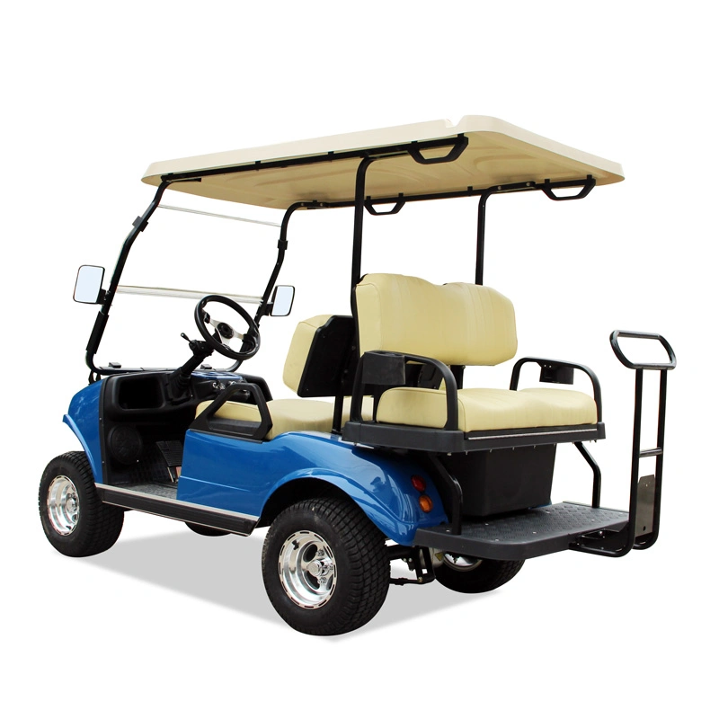 Golf Cart 2+2-Seater Electric Cart Orange Utility Vehicle