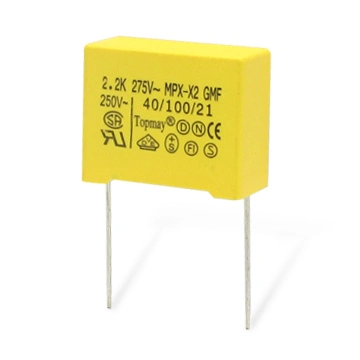 Long Life Reliable Small Yellow 0.47UF 275VAC X2 Metallized Polypropylene Film Capacitor Topmay -1