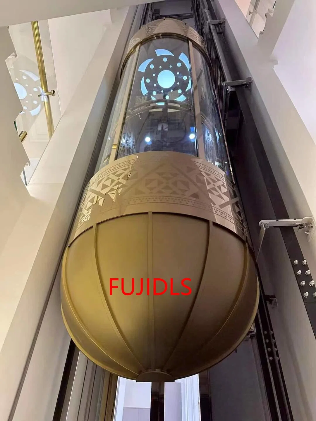 Popular FUJI Elevator Observation Elevator Car Decoration 1000kg with Safety Roound Glass Sightseeing Elevator Lift Supplier with New Design