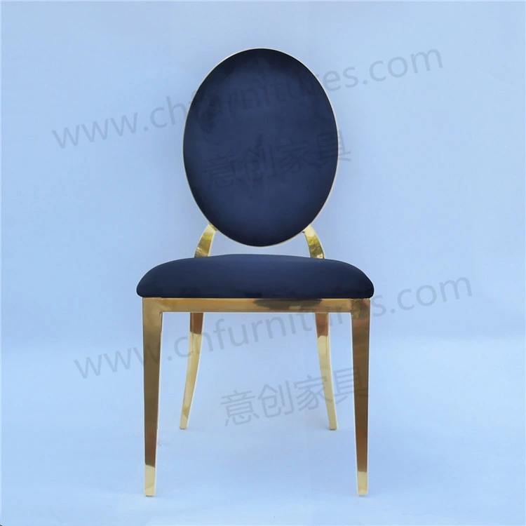 Gold stainless Steel Blue Fabric Dior Chairs for Wedding Event