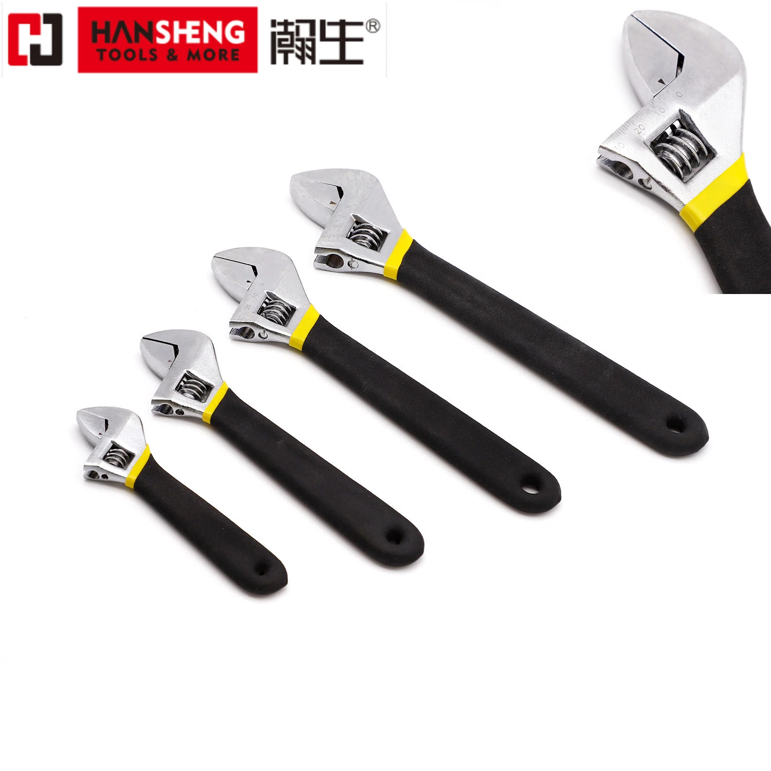 Professional Hand Tool, Made of CRV, High Carbon Steel, Chrome Plated, Hardware Tools, Adjustable Wrench