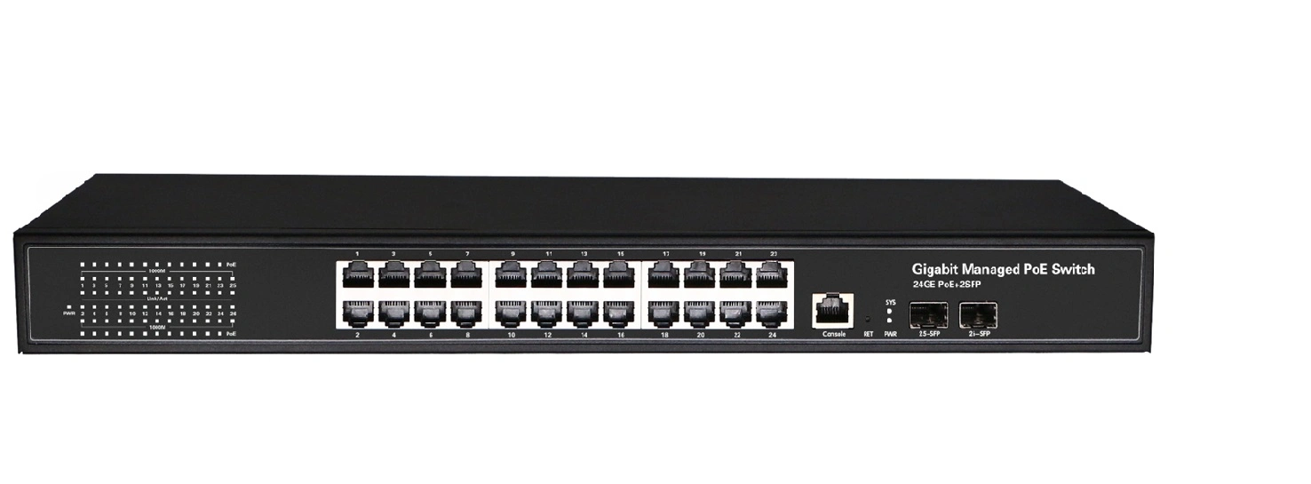 5/8/12/16/24/28 puertos gestionados Poe Ethernet Switch, Telnet o consola de soporte de SNMP/Web Management