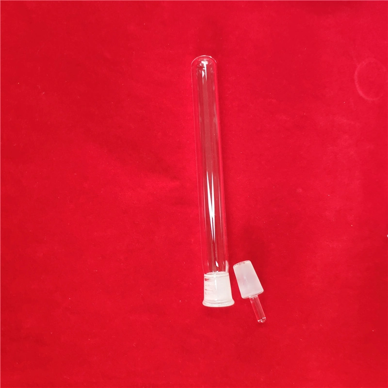 Laboratory Glassware Clear Round Bottom Standard Quartz Glass Test Tube with Ground Joint Stopper 19/26