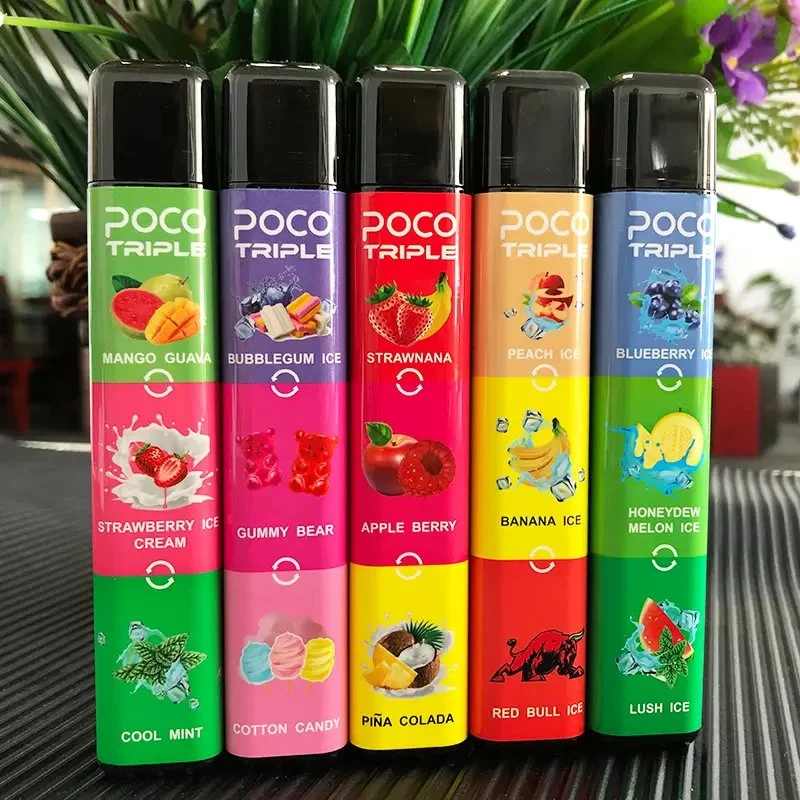 Poco Triple Disposable/Chargeable Vapes Cigarettes Pen Rechargeable Device Kit 3 in 1 Pods 5 Colors 3600puffs