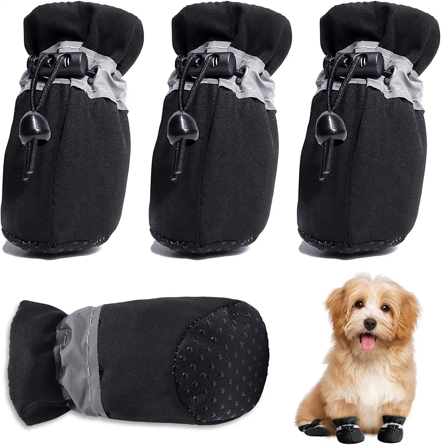 Outdoor Anti-Slip Reflective Adjustable-String Separate Hot-Pavement Spring Dog Pet Shoes