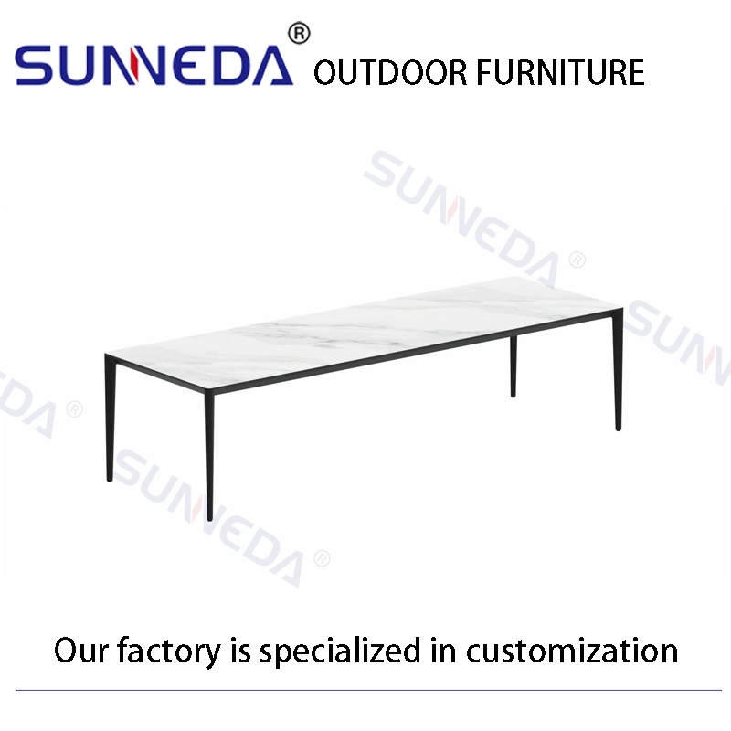 Professional Level Aluminum Furniture with Rock Table and Elegant Chairs