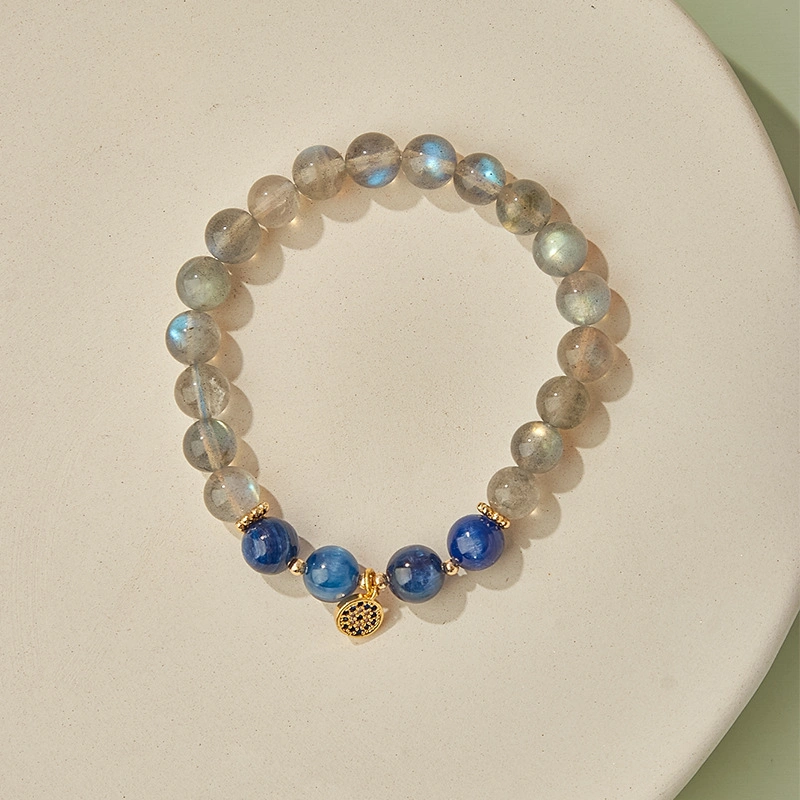 Bisutería pulseras de cristal azul natural gris Cristal Moonstone Strand