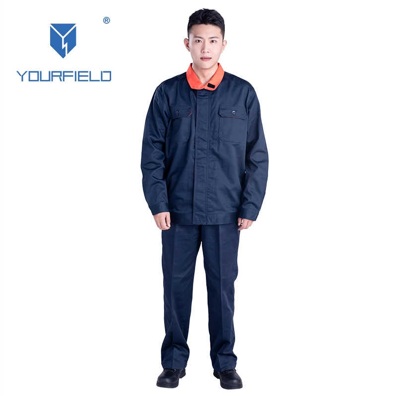 100% Cotton Anitstatic Oil Flame Resistant Coverall Fire Proof Flame Retardant Mechanical Workwear Safety Uniforms