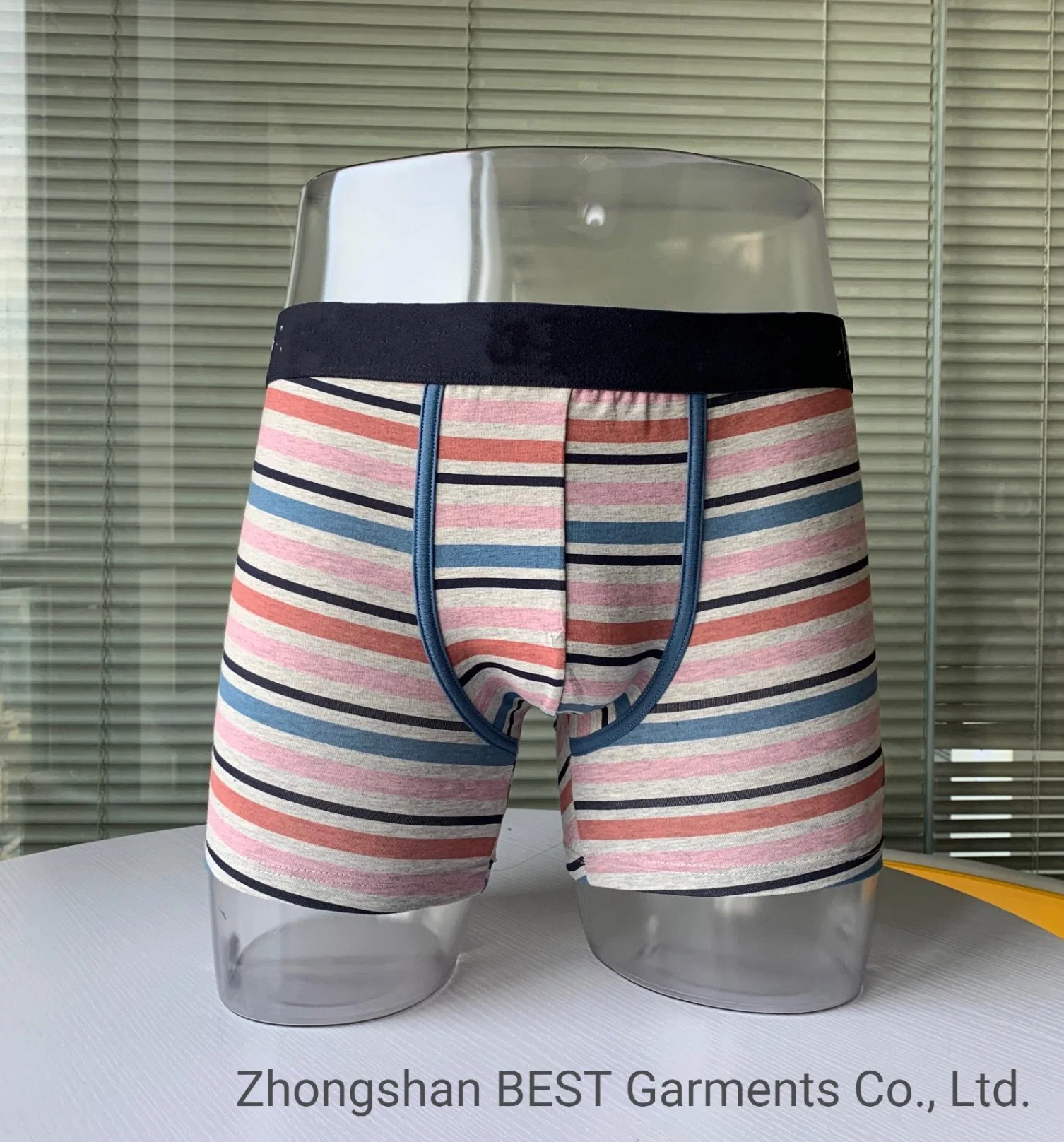 OEM Striped Pattern Cotton Men Boxer Briefs Hot Selling