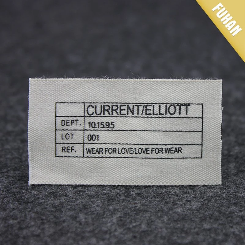 Custom Hochwertige Leinwand Baumwolle Gedruckt Label