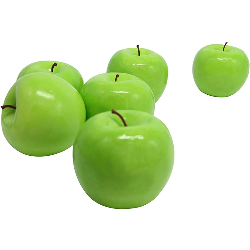 Fruits artificiels, Pack de 6 fruits décoratifs (Apple vert et rouge)