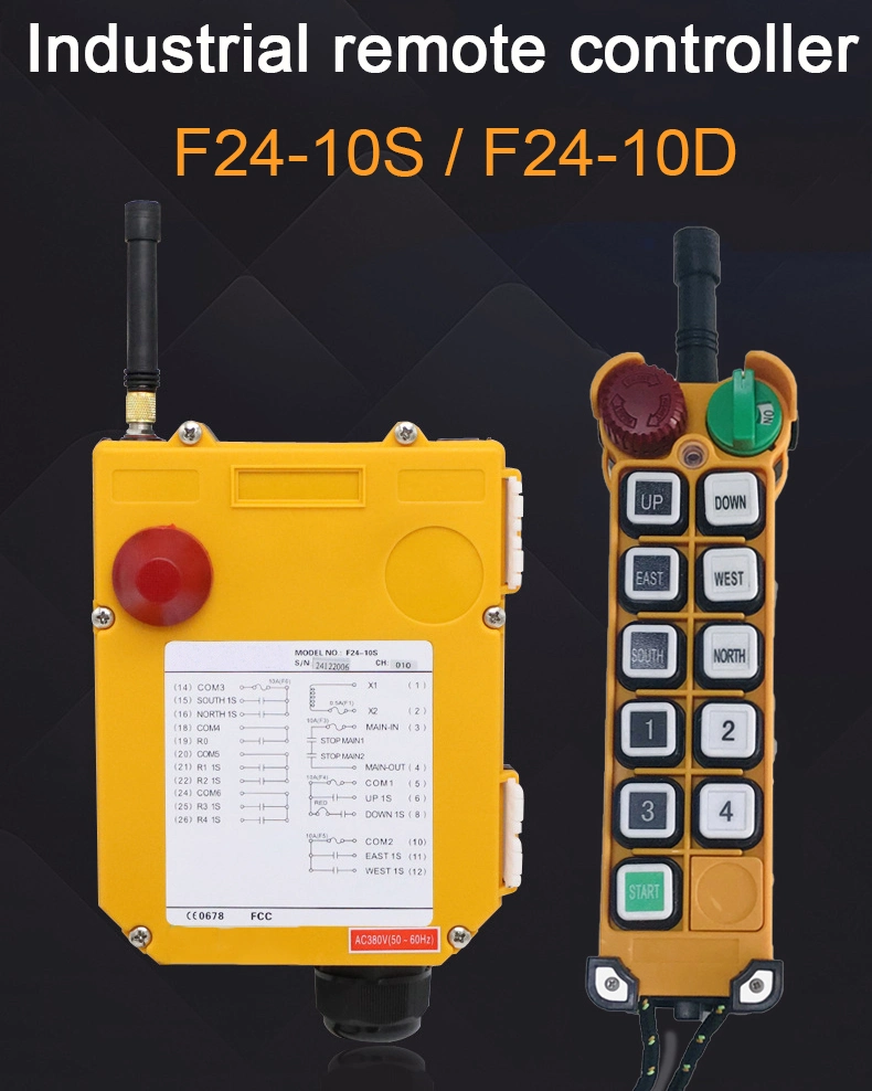 El suministro directo de fábrica F24-10d/S Malacate Industrial polipasto eléctrico de 4 botones el transmisor y recibir el interruptor de control remoto inalámbrico