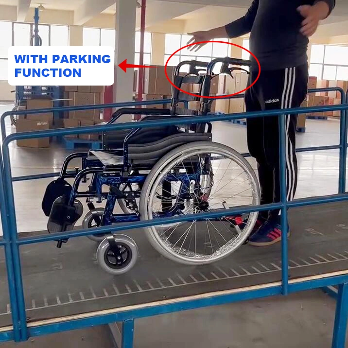 Ksm-201 Safest with Parking Function Manual Wheelchairs Effortless Maneuverability and Reliability Foldable Lightweight Wheelchair Manual