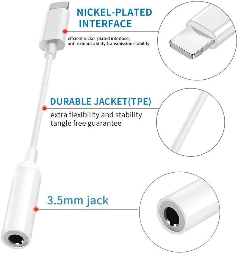 Adaptador de audio USB C personalizado Teléfono USB C a 3,5 Adaptador de conector hembra para auriculares mm