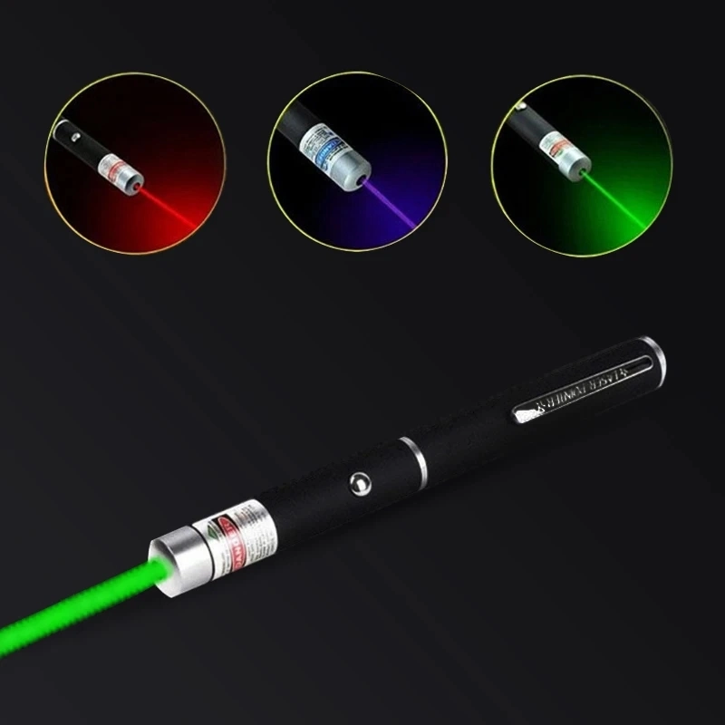 Red or Green Laser Pointer Pen 2 AAA Battery Laser Pointer Pen Projection Teaching Demonstration Laser Pen