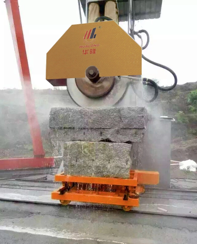 Hualong Machinery Automatic Marble Block Cutter Granite Rock Cutting Saw Machine 4 Pillars Hydraulic Lifting