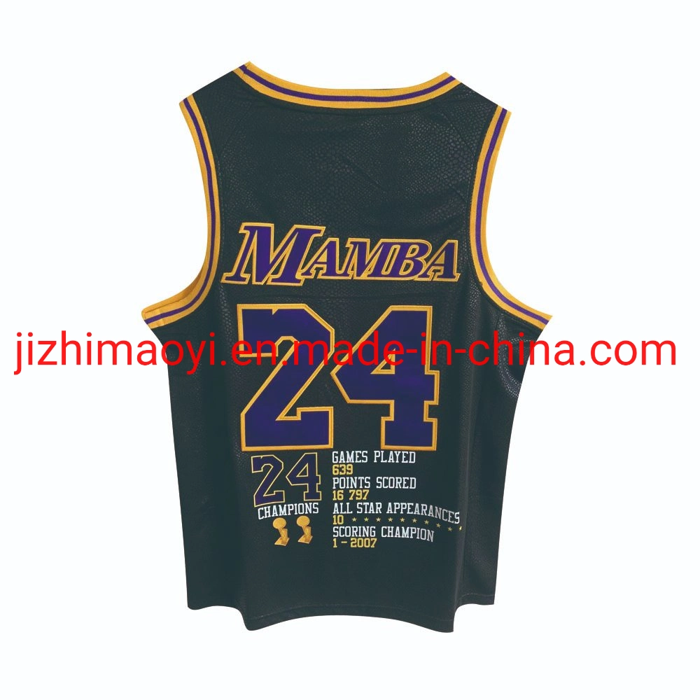 Comércio por grosso Dropshipping 2022 N-Ba 4D Digital Printing Jersey Lenged Mamba 8 Front 24 Back Lakers Swingman