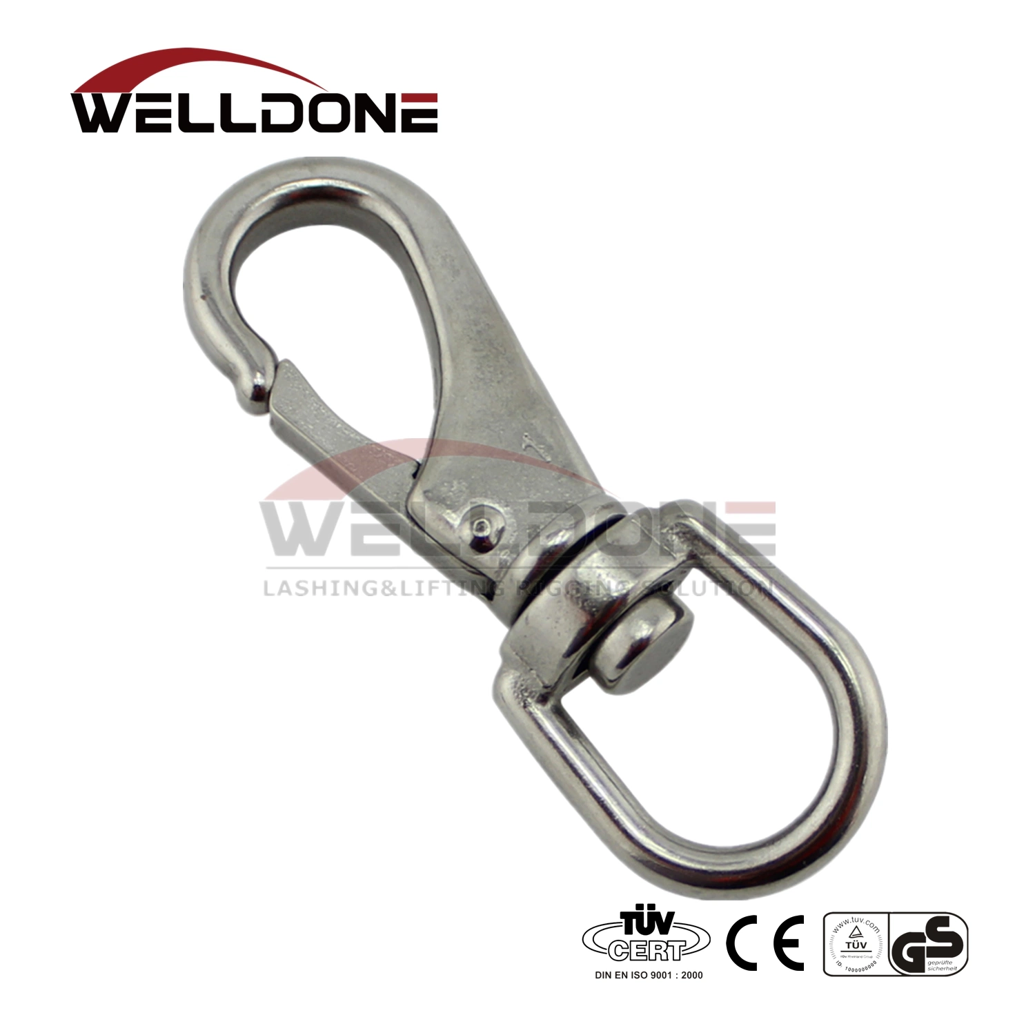 SS304/316 Stainless Steel Spring Latched Dog Collar Swivel Wholesale Marine Snap Hooks