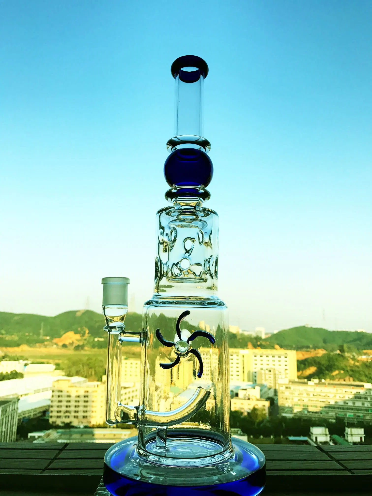 Chine prix d'usine douche champignon PERC verre tuyau d'eau en gros Grande couleur bol en verre pour bateaux de haute qualité de tabac recyclé Pipes en verre, bécher tête B