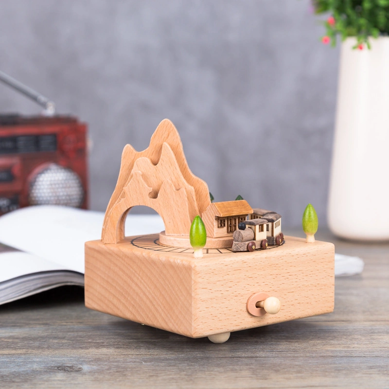 Wholesale/Supplier Customization Square Shape Hand Crank Custom Wooden Music Box