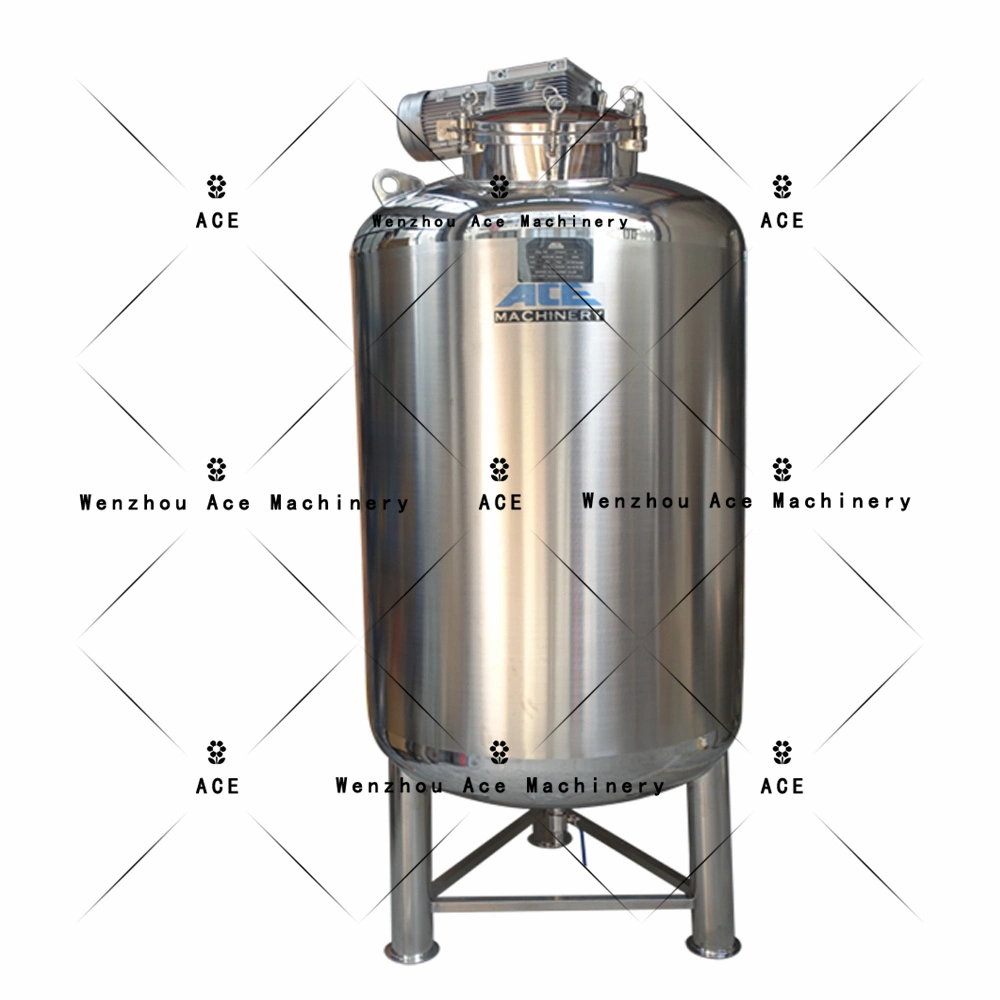 Pressão líquida química Depósito de mistura industrial aquecido em aço inoxidável com Raspador