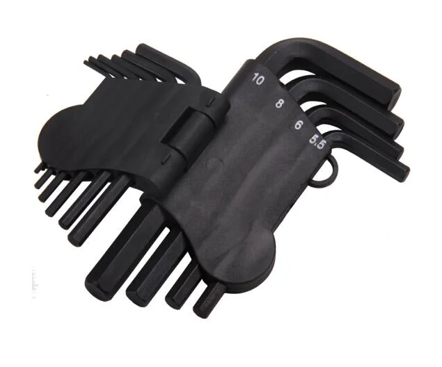 Hand Tools Carbon Steel Black Bicycle 10PCS Allen Wrench Set