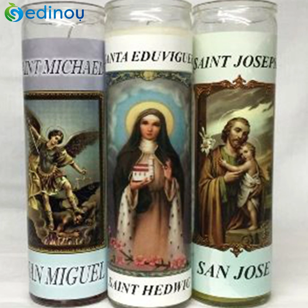 Free Sample Cylinder Jesus Virgin Mary and Religion Pillar Candle for Christmas