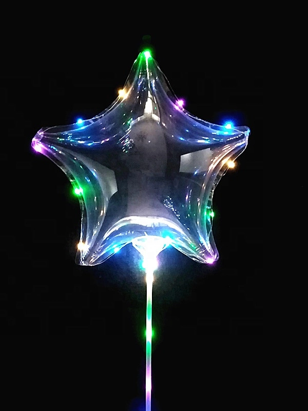 Wedding Holiday Party Supplies Star Shaped LED Light Wave Toy Balloon