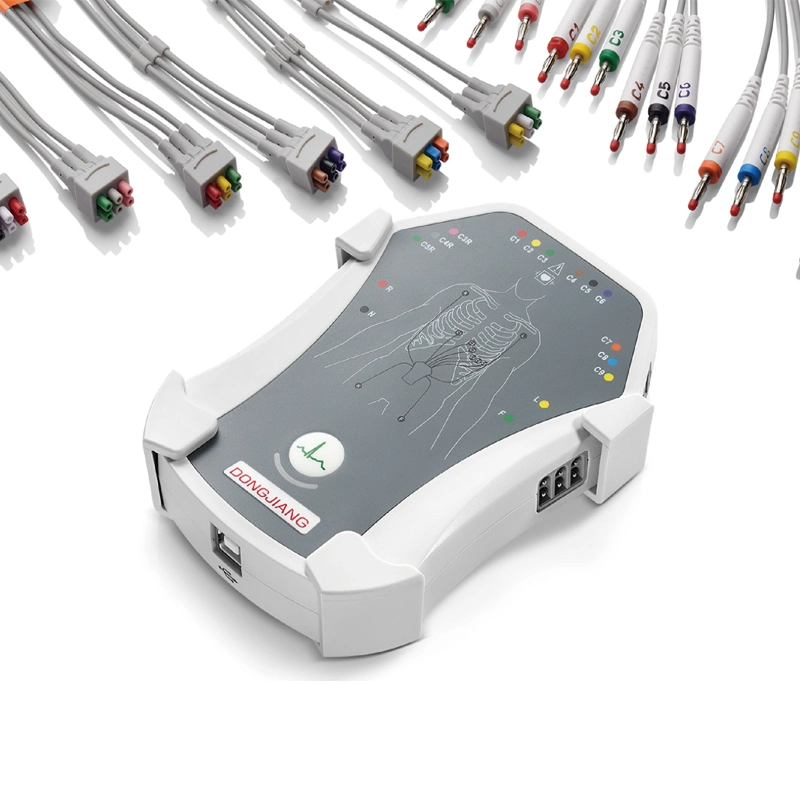 La norma ISO13485 aprobó 12 canales, máquina de ECG portátil con pantalla a color