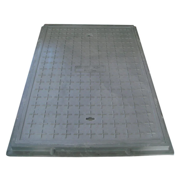 Certificated Rectangle High Loading Capacity C250 Sewer Drain Covers 600X450mm Rectangle SMC Manhole Covers for Road