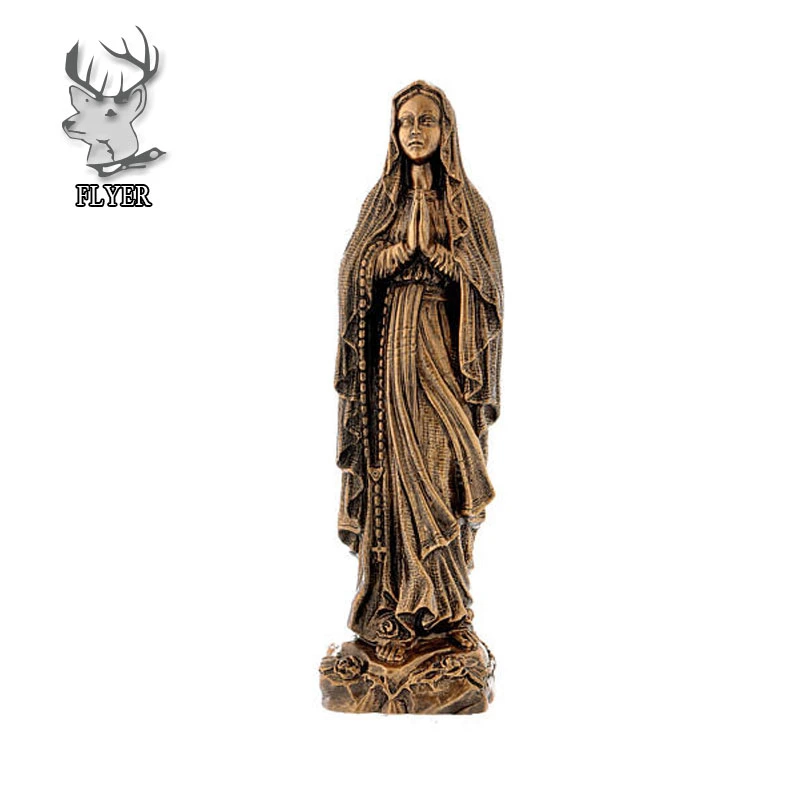 Cristiano occidental talla virgen de bronce de tamaño de la vida, nuestra Madre la Virgen María estatua