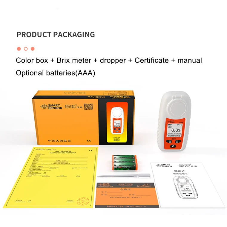 Smart Sensor Brix Messung Digitales Brix Refraktometer Zuckerkonzentrationsmessgerät 0-35% 55% Brix Meter