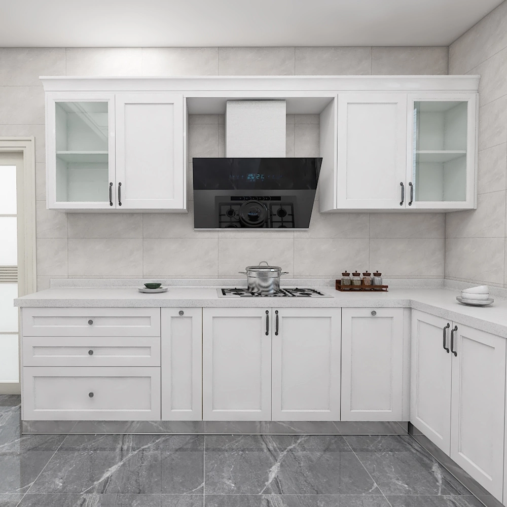 Easy Top Full Cabinets White Solid Wood Kitchen Cabinets in Modern Style