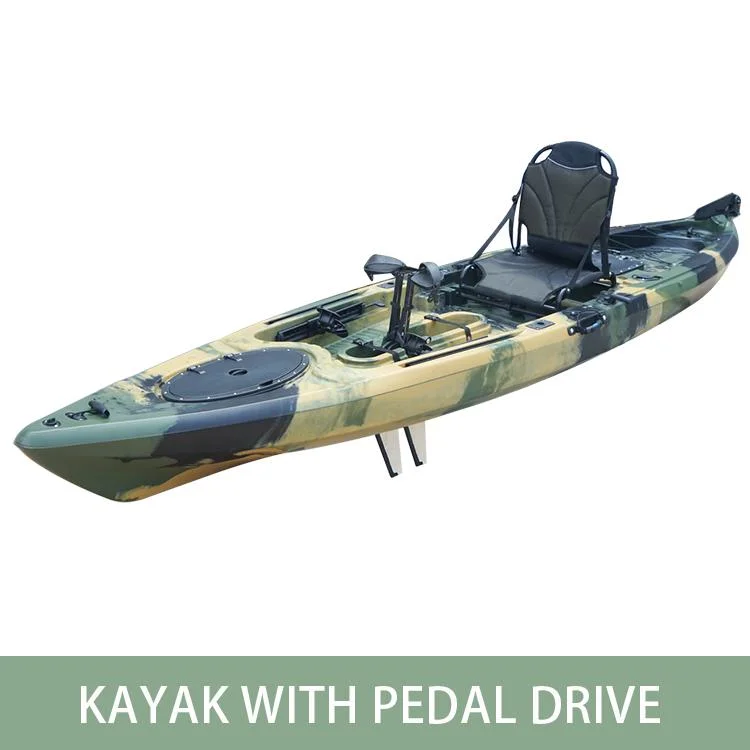 Kayak de pesca con los pedales y el asiento del Pedal personalizado único Kayak Pesca Camuflaje Canoa Kayak