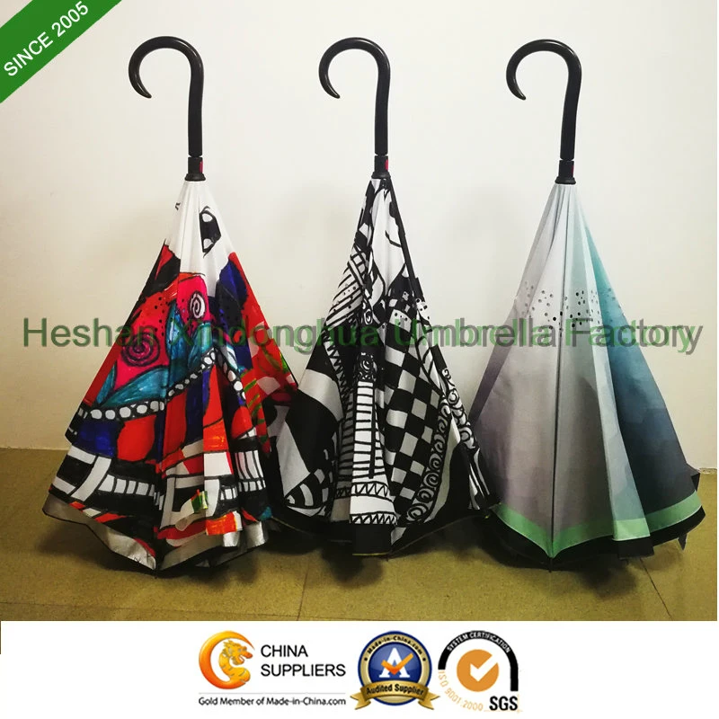 Full Printing Customized Inverted Reverse Umbrella for Promotional Gift (SU-0023I)