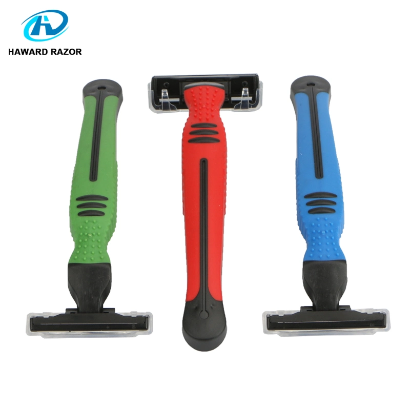 Men Grooming Personal Care Razor Triple 3 Blade Shaving Disposable Razor Rubber Handle