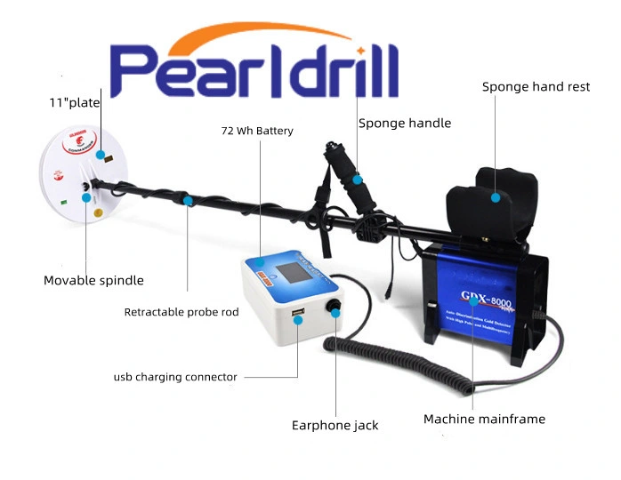 Pearldrill Multiple Detection Modes Strong Anti-Interference Metal Gold Detector for Exploration Archaeology