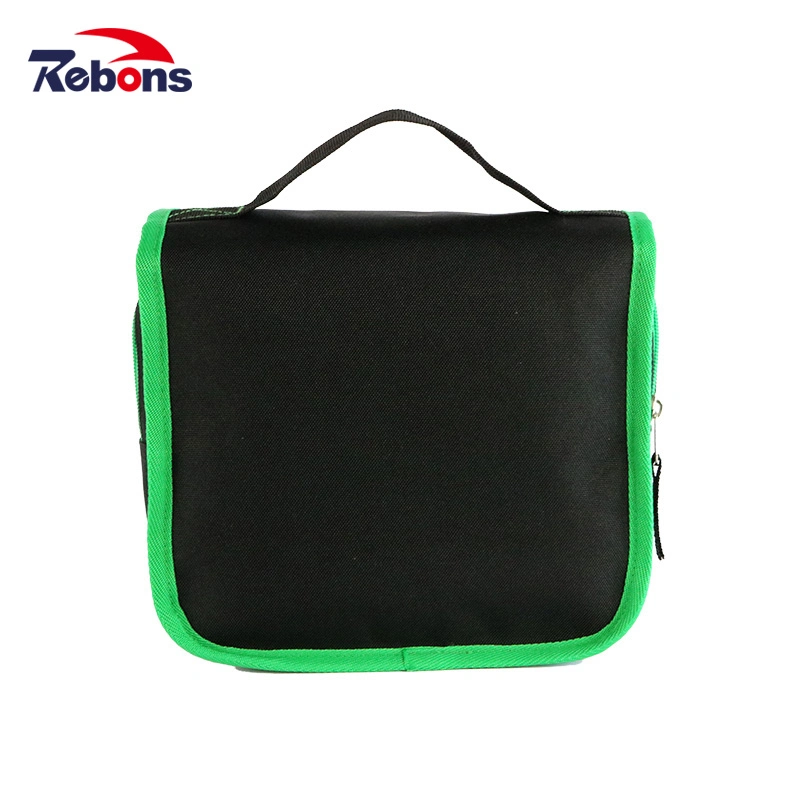 Black Mens Travel Toiletry Makeup Cosmetic Bag with Hanging Hook