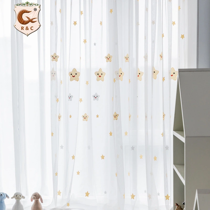 Embroidered Sheer Voile Curtain and Jacquard Voile Sheer for Window