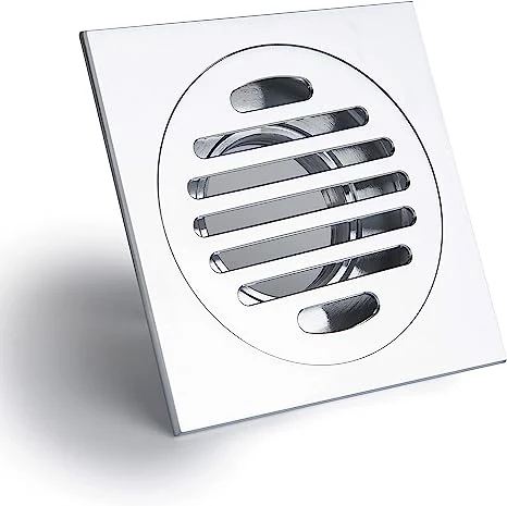 Copper Square Floor Drain Chrome-Plated Odor-Proof Floor Drain